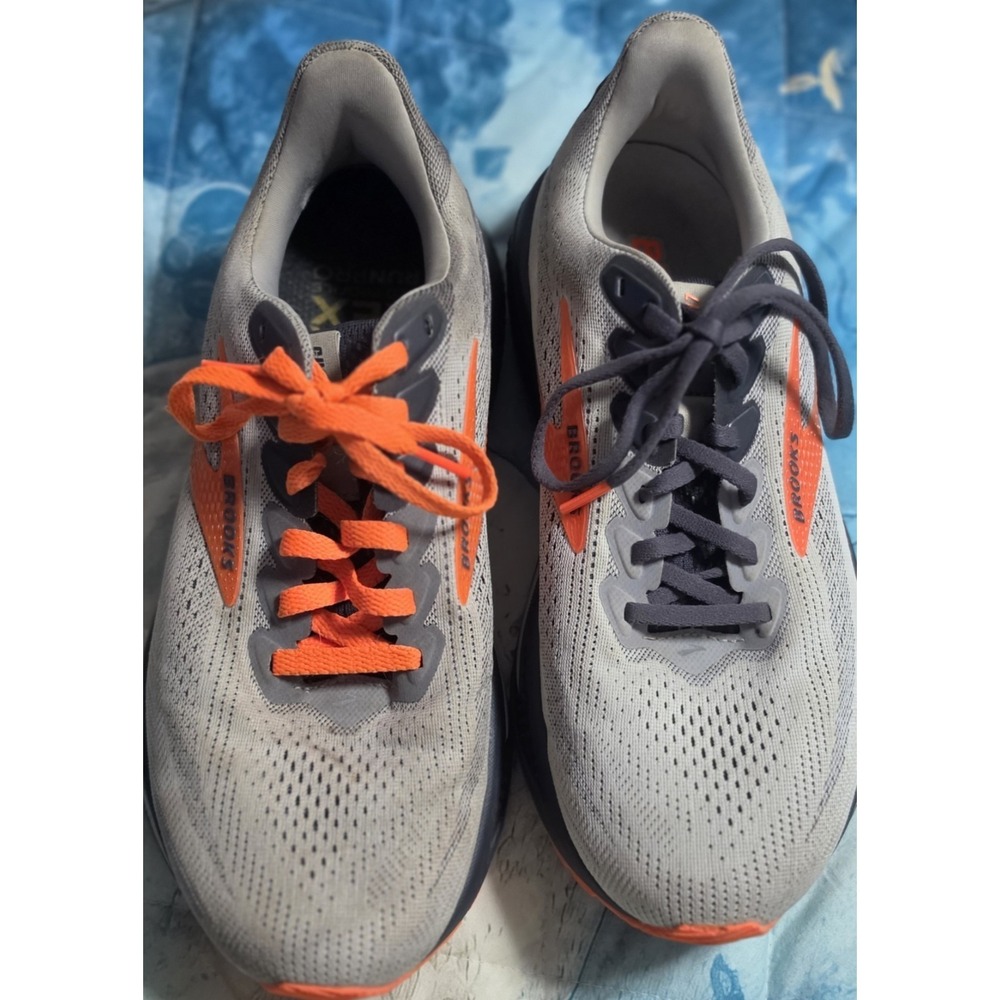 Brooks Ghost 17 Mens 9 Extra Wide 4E Running Shoes Gray Orange 1104424E048